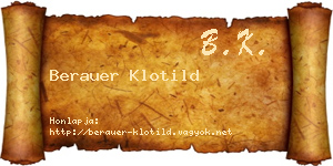 Berauer Klotild névjegykártya